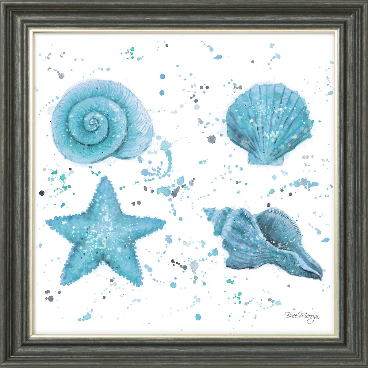 Shells Blue Square Framed Print – Bree Merryn Fine Art