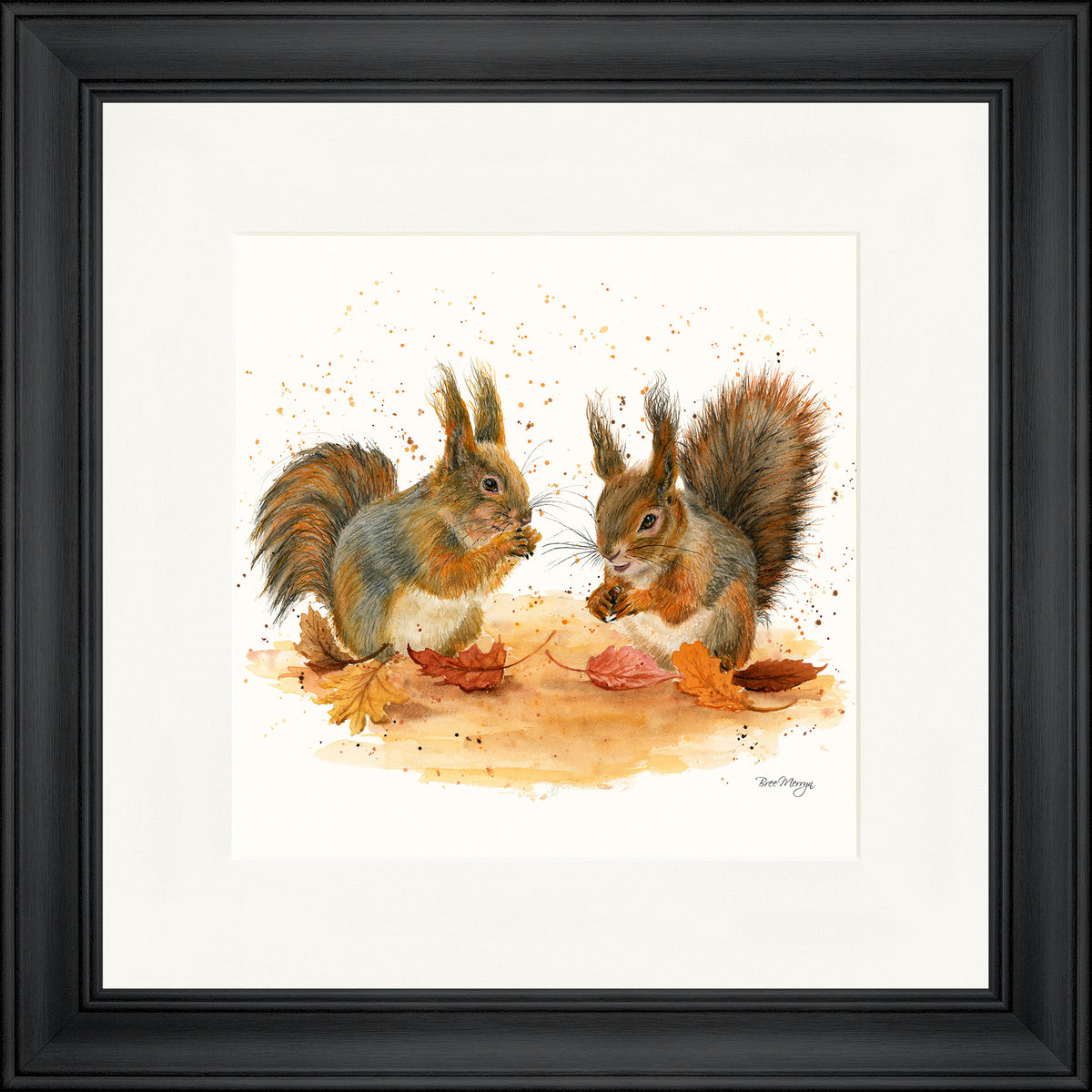 Pip and Squeak - squirrel framed print by Bree Merryn