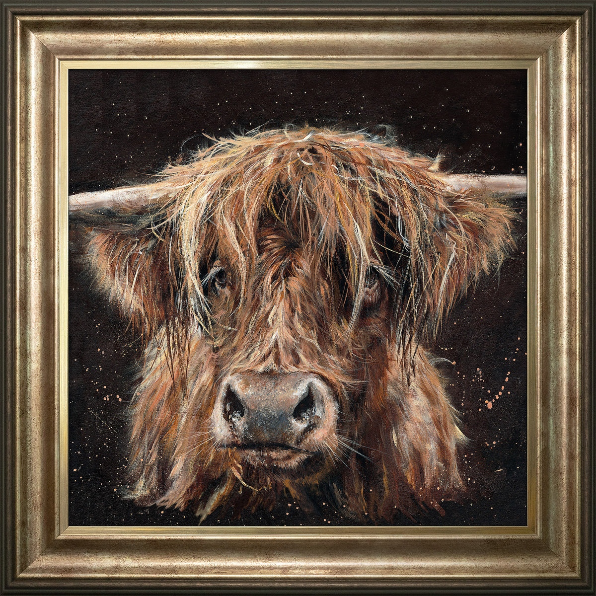 Cinnamon - highland cow framed print by Bree Merryn