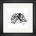 Posh and Pecks B&W - owl framed print by Bree Merryn