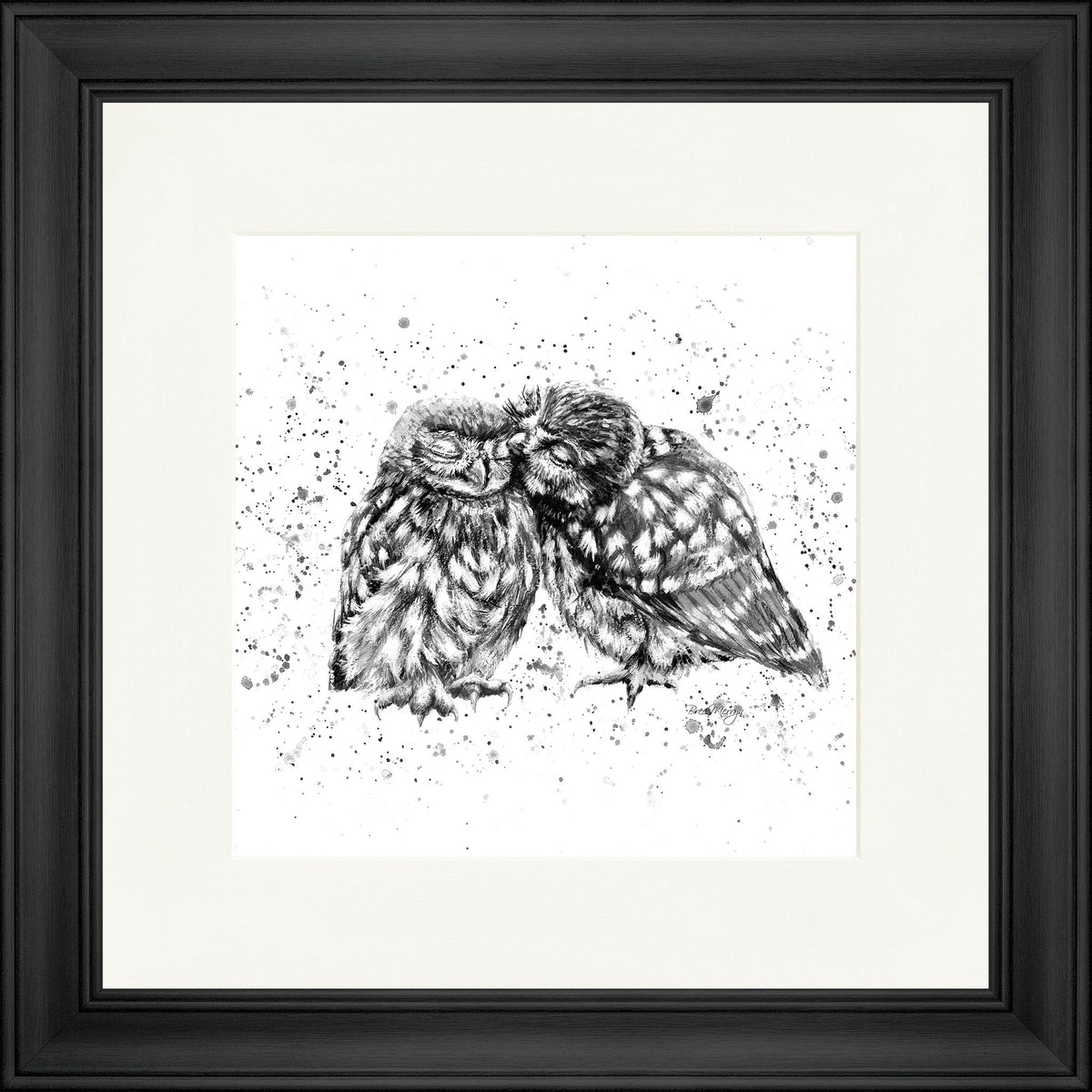 Posh and Pecks B&W - owl framed print by Bree Merryn