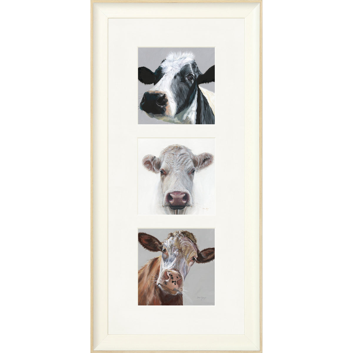 The Herd - cow triptych framed print by Bree Merryn